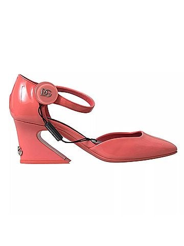 Dolce & Gabbana Peach Leather Ankle Strap Heels Sandals Women's Shoes (view 1)