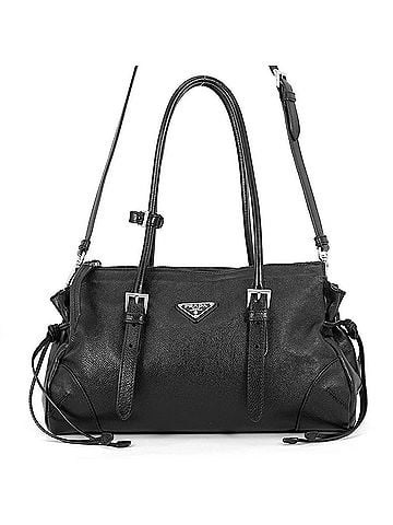 Prada Prada Bonnie Medium Triangle Leather Tote Bag 1BG628 PRADA Handbag 2-way Shoulder Black (view 1)