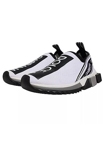 Dolce & Gabbana White Black Slip On Sorrento Sneakers Women's Shoes (view 2)