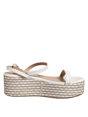 Patrizia Pepe White Espadrilles Ankle Strap Sandals Women's Shoes (view 1)