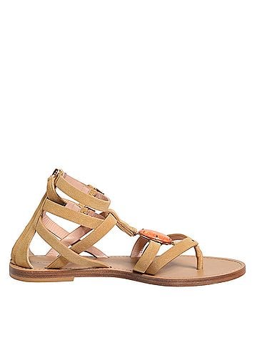 Alberta Ferretti Brown Flip Flops Zipper Ankle Strap Women's Shoes (view 1)