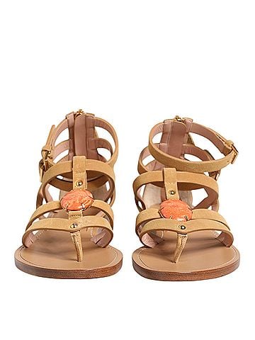 Alberta Ferretti Brown Flip Flops Zipper Ankle Strap Women's Shoes (view 2)