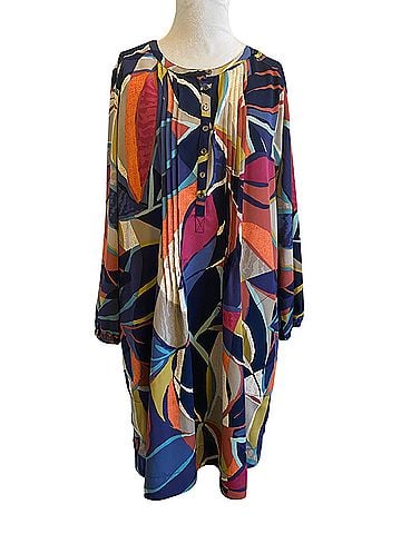 Nic + Zoe Jigsaw Leaf Print Tunic Dress - Casual Dress (view 1)