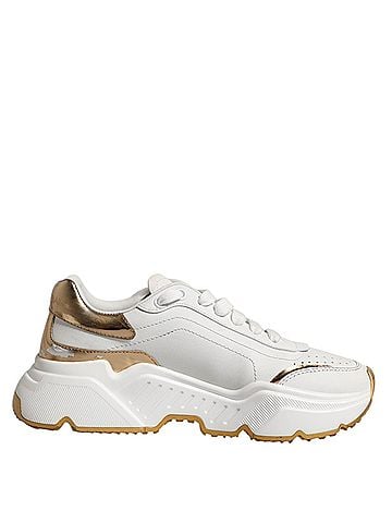 Dolce & Gabbana White Gold Daymaster Low Top Sneakers Women's Shoes (view 1)