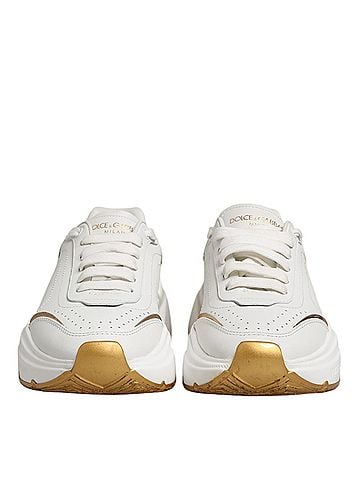 Dolce & Gabbana White Gold DAYMASTER Leather Sneakers Women's Shoes (view 2)