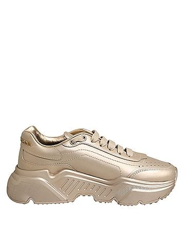 Dolce & Gabbana Gold Leather Daymaster Women Sneaker Women's Shoes (view 1)