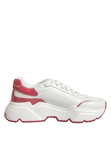 Dolce & Gabbana White Pink Daymaster Low Top Sneakers Women's Shoes (view 1)