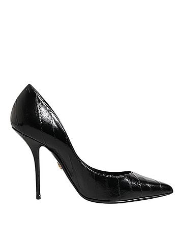 Dolce & Gabbana Black Leather Stiletto High Heels Pumps Women's Shoes (view 1)