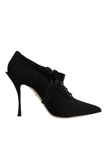 Dolce & Gabbana Black Lace Up Stiletto Heels Pumps Women's Shoes (view 1)