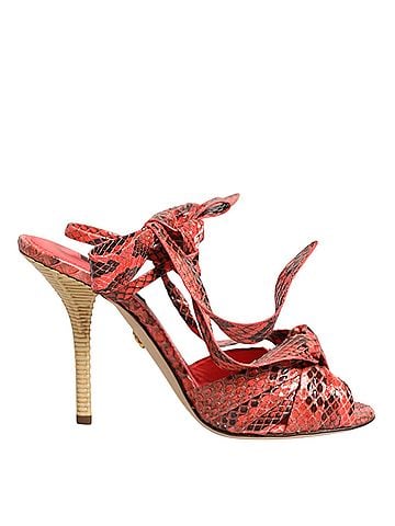 Dolce & Gabbana Coral Python Leather Heels Sandals Women's Shoes (view 1)