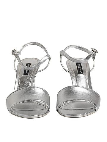 Dolce & Gabbana Silver KEIRA Heels Ankle Strap Sandals Women's Shoes (view 2)