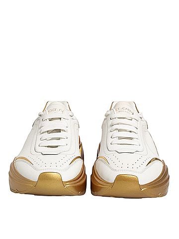 Dolce & Gabbana White Gold DAYMASTER Leather Sneakers Womens Shoes (view 2)