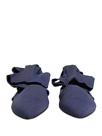 Dolce & Gabbana Blue Cotton Ankle Boots Women's Shoes (view 2)
