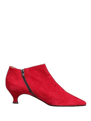 Dolce & Gabbana Red Suede Ankle Boots Women's Shoes (view 1)