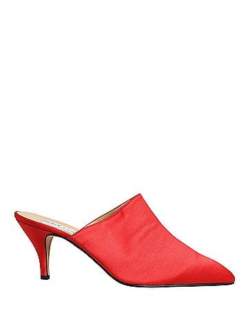 Dolce & Gabbana Red Suede Heel Mule Women's Shoes (view 1)