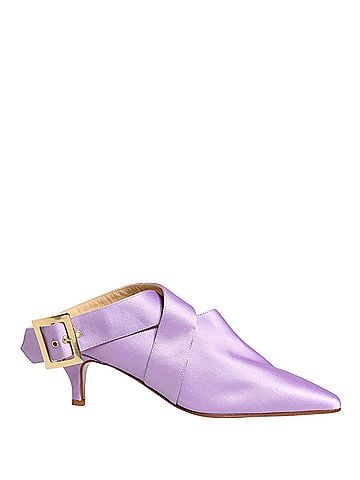 Dolce & Gabbana Purple Satin Sandals Women's Shoes (view 1)