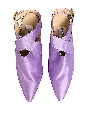 Dolce & Gabbana Purple Satin Sandals Women's Shoes (view 2)