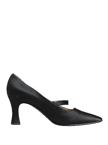 Dolce & Gabbana Black Satin Mary Jane Pumps Women's Shoes (view 1)