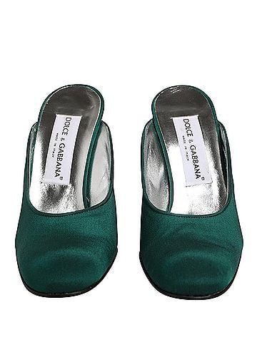 Dolce & Gabbana Green Suede Leather High Heel Pumps Women's Shoes (view 2)