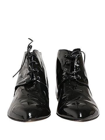 Dolce & Gabbana Black Leather AnkleBoots Women's Shoes (view 2)