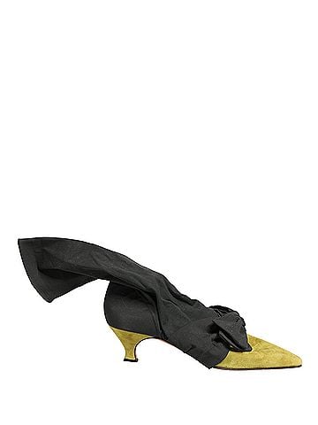 Dolce & Gabbana Black Yellow Suede Boots Women's Shoes (view 1)