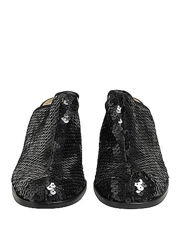 Dolce & Gabbana Black Sequined Mules Women's Shoes (view 2)