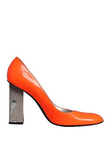 Dolce & Gabbana Orange Patent Leather Heels Pumps Women's Shoes (view 1)