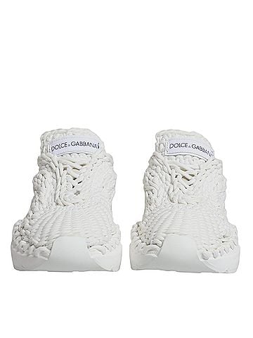 Dolce & Gabbana White Knitted Daymaster Sneakers Women's Shoes (view 2)