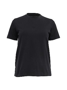 Burberry Burberry Logo-Embroidered Crewneck T-Shirt in Black Cotton (view 1)