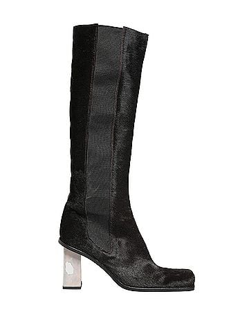 Dolce & Gabbana Black Suede Leather Knee High Boots Women's Shoes (view 1)