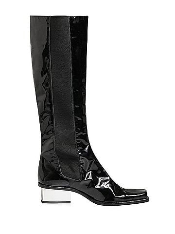 Dolce & Gabbana Black Patent Leather Knee High Boots Women's Shoes (view 1)