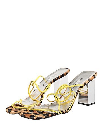 Dolce & Gabbana Multicolor Leather Block Heels Sandals Women's Shoes (view 1)