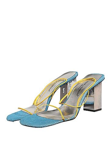 Dolce & Gabbana Multicolor Leather Block Heels Sandals Women's Shoes (view 1)