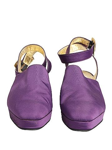 Dolce & Gabbana Purple Suede Sandals Women's Shoes (view 2)