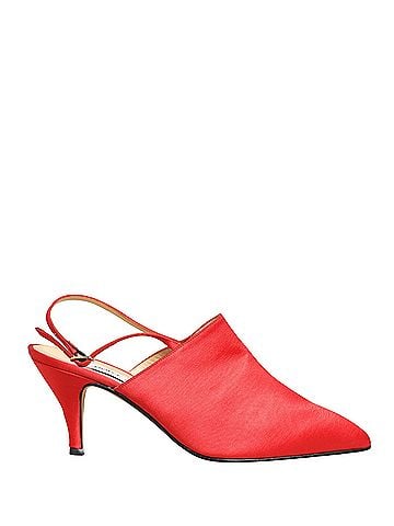 Dolce & Gabbana Red Suede Heel Slingback Women's Shoes (view 1)