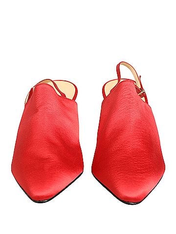 Dolce & Gabbana Red Suede Heel Slingback Women's Shoes (view 2)