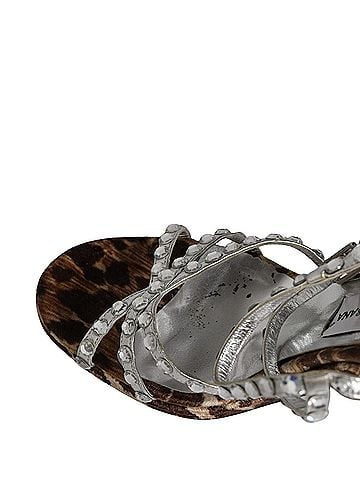 Dolce & Gabbana Brown Leopard Rhinestone StilettoSandals Women's Shoes (view 2)