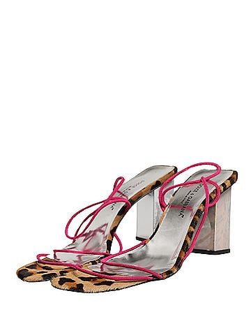 Dolce & Gabbana Multicolor Leather Block Heels Sandals Women's Shoes (view 1)