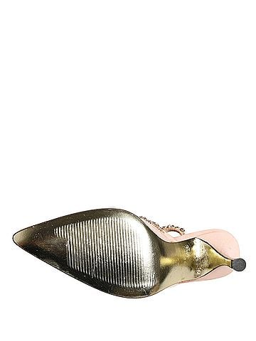 Dolce & Gabbana Beige Crystal Heels Slingbacks Sandals Women's Shoes (view 2)