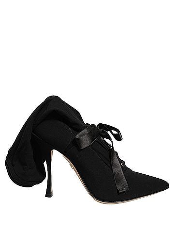 Dolce & Gabbana Black Stiletto Heels Mid Calf Boots Women's Shoes (view 1)