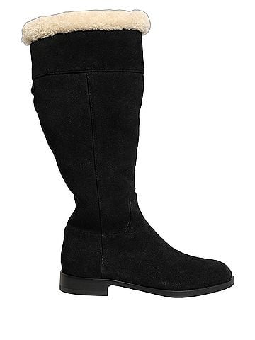 Dolce & Gabbana Suede Leather Knee High Boots Women's Black (view 1)