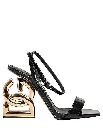 Dolce & Gabbana Black Leather Ankle Strap Heels Sandals Women's Shoes (view 1)