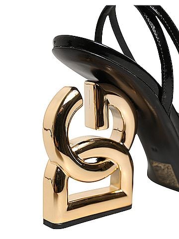 Dolce & Gabbana Black Leather Ankle Strap Heels Sandals Women's Shoes (view 2)