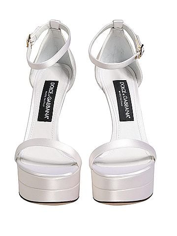 Dolce & Gabbana White Platform Ankle Strap Sandals Women's Shoes (view 2)