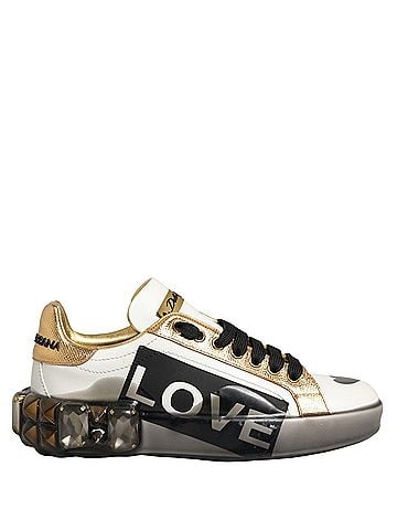 Dolce & Gabbana Multicolor Crystal StuddedLOVE Sneakers Women's Shoes (view 1)