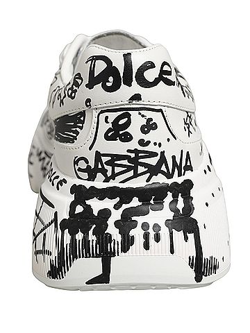 Dolce & Gabbana White Daymaster Graffiti Low Top Sneakers Women's Shoes (view 2)