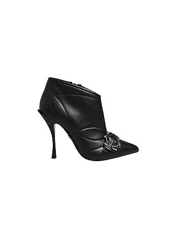 Dolce & Gabbana Black Devotion Quilted Buckled Boots Women's Shoes (view 1)