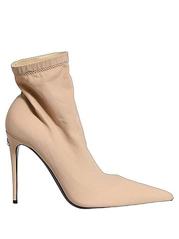 Dolce & Gabbana Beige Stretch Socks Heels Ankle Boots Women's Shoes (view 1)