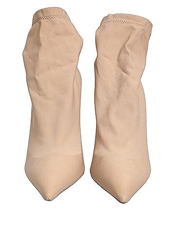 Dolce & Gabbana Beige Stretch Socks Heels Ankle Boots Women's Shoes (view 2)