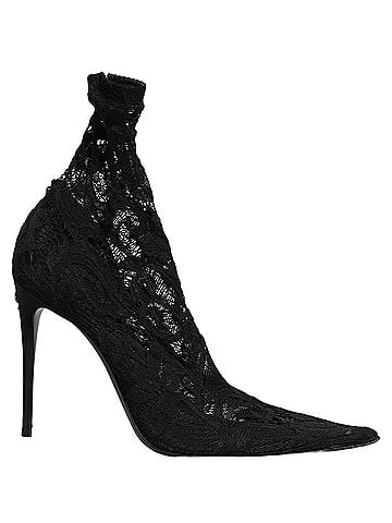 Dolce & Gabbana Black Socks Taormina Lace Pumps Boots Women's Shoes (view 1)